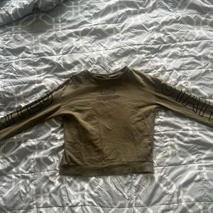 H&M Khaki Graphic Long Sleeve Tee